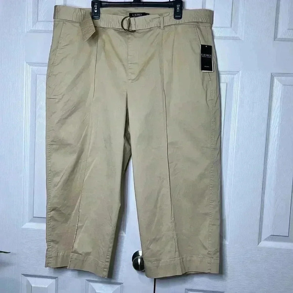 Ralph Lauren Women's Micro Sanded Twill
Belted Wide Leg Pants Brown Size 18W - Picture 13 of 16